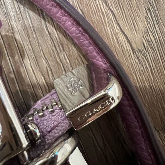 Coach Pebble Leather Carrie Pink Metallic Crossbody Bag - Picture 6 of 16